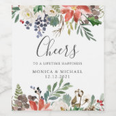 Mystieke Winter BRUILOFT Gepersonaliseerde "proost Wijn Etiket (Enkel label)