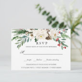 Mystieke Winter | BRUILOFT RSVP MAALTIJD KEUZE Kaartje (Staand voorkant)