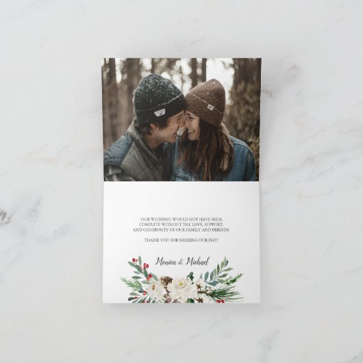 Mystieke Winter | Huwelijk Dank u kaart (Binnen)