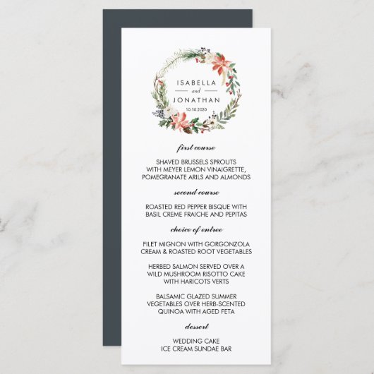 Mystieke Winter | huwelijksmenu Menu (Voorkant / Achterkant)