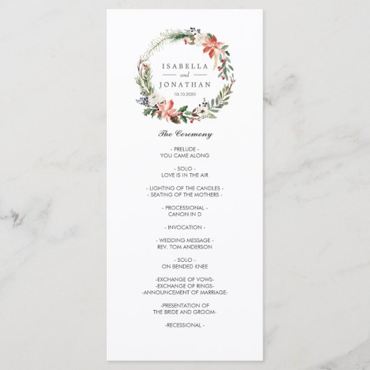 Mystieke Winter | Modern Trouwprogramma Programmakaart (Voorkant)