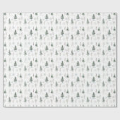 Mystieke Winter Pine Tree Christmas Wrapping Paper Cadeaupapier (Vlak)