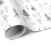 Mystieke Winter Pine Tree Christmas Wrapping Paper Cadeaupapier (Rol Hoek)