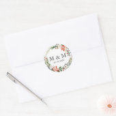 Mystieke Winter | Trouwkrans Monogram Ronde Sticker (Envelop)
