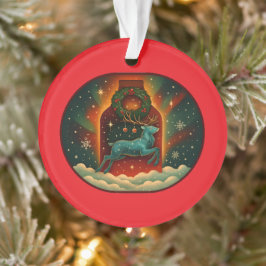 Mystieke Winterhert-Rood Ornament