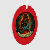Mystieke Winterhert-Rood Ornament (voorkant)
