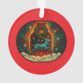 Mystieke Winterhert-Rood Ornament (achterkant)