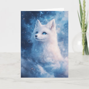 Mystieke Wintervos met Sterrenogen Kaart