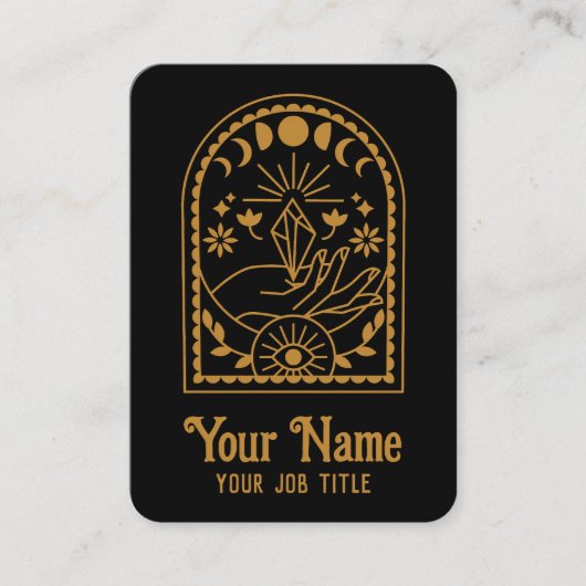 Mystieke Witchy Crystal Moon Phases Visitekaartje (Voorkant)