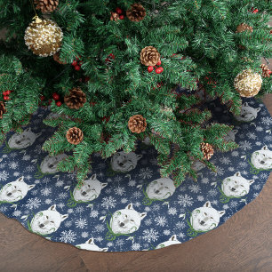 Mystieke Witte Arctische Wolf Winter Sneeuwklokje  Kerstboom Rok