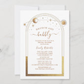 Mystieke witte gouden hemelse bruidsdouche kaart (Voorkant)