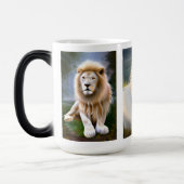 Mystieke Witte Leeuw AI Kunst Magische Mok (Links)