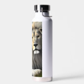 Mystieke Witte Leeuw AI Kunst Waterfles (Links)