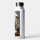 Mystieke Witte Leeuw AI Kunst Waterfles (Links)
