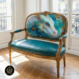 Mystieke witte teal draak decoupage  tissuepapier