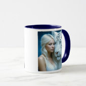 Mystieke witte tijger en mooie vrouw mok (Voorkant rechts)