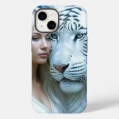 Mystieke witte tijger en vrouw Case-Mate iPhone case (Achterkant)