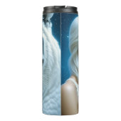 Mystieke witte tijger en vrouw gepersonaliseerd thermosbeker (Achterkant)