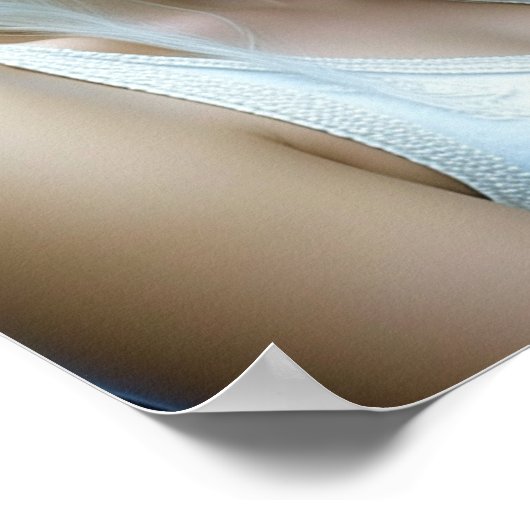 Mystieke witte tijger en vrouw poster (Hoek)