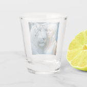 Mystieke witte tijger en vrouw shot glas (Achterkant)
