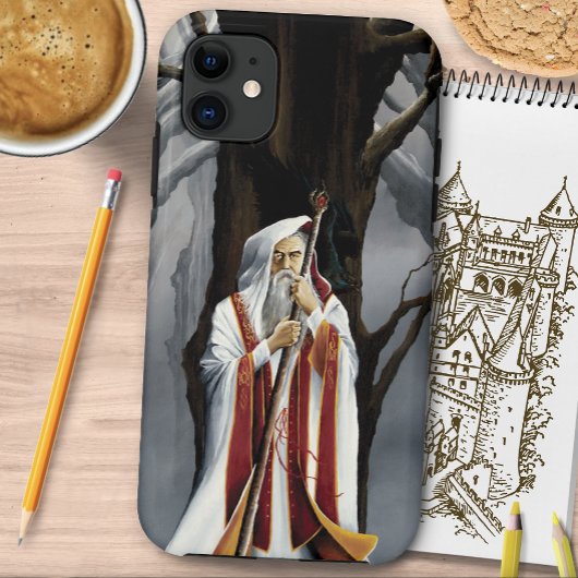 Mystieke Witte Tovenaar Raaf Eik Fantasie Case-Mate iPhone Case