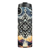 Mystieke woestijn Tribal Mandala Art Thermosbeker (Voorkant)