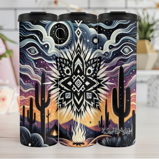 Mystieke woestijn Tribal Mandala Art Thermosbeker