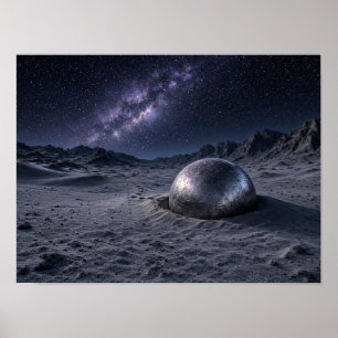 Mystieke woestijnacht scène poster
