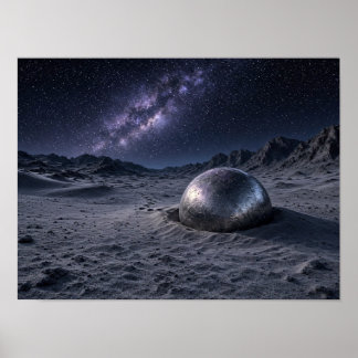 Mystieke woestijnacht scène poster