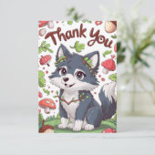 Mystieke  wolf bedankkaart (Staand voorkant)