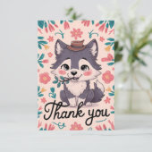 Mystieke wolf bedankkaart (Staand voorkant)