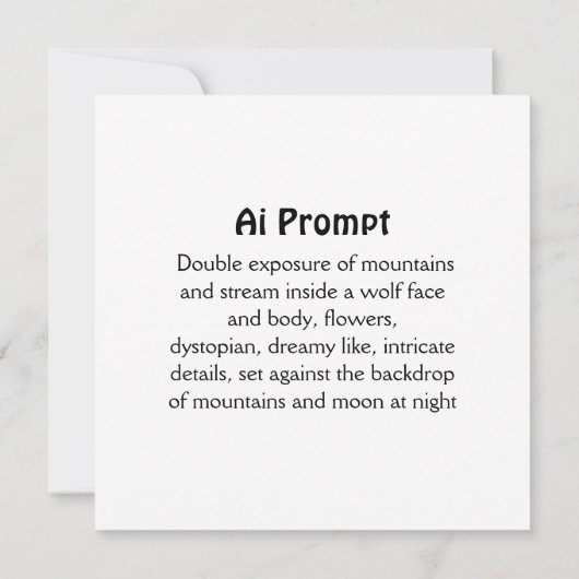 Mystieke Wolf Howling bij Moon Surreal Air Prompt (Achterkant)