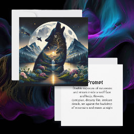 Mystieke Wolf Howling bij Moon Surreal Air Prompt