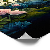 Mystieke Wolf Howling bij Moon Surreal Gepersonali Poster (Hoek)