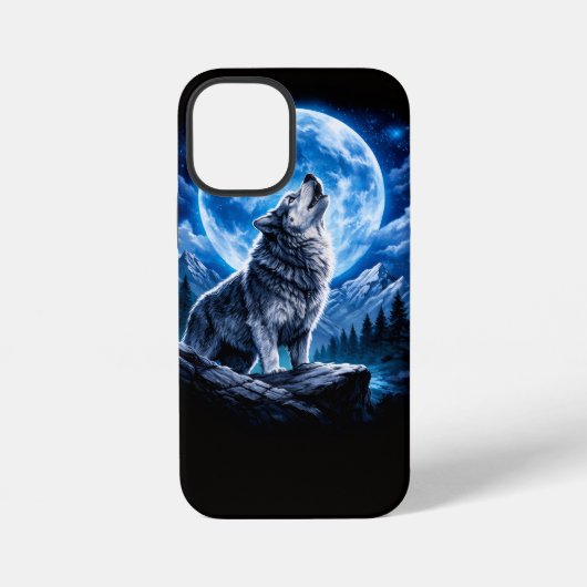 Mystieke Wolf Huilend iPhone Hoesje (Achterkant)