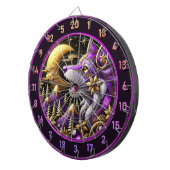 Mystieke wolf huilt bij volle maan dartbord (Voorkant Rechts)