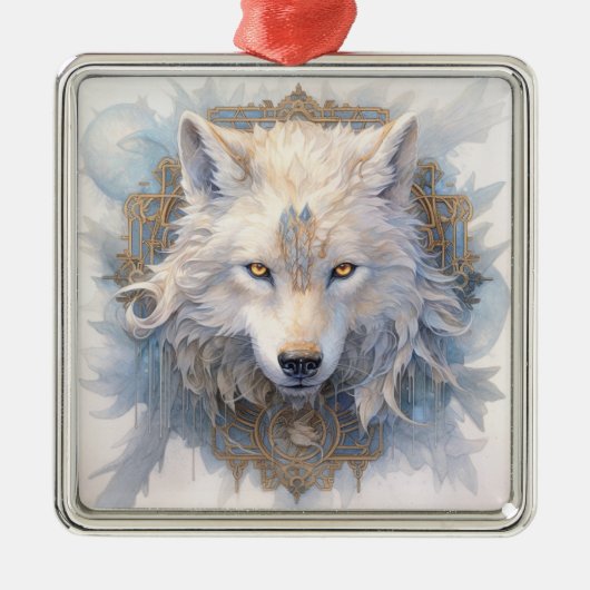 Mystieke Wolf Kerst Ornament (Voorkant)