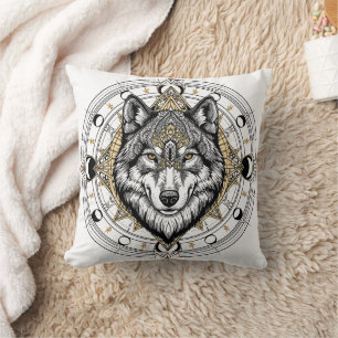 Mystieke Wolf Mandala Hemelse Worp Kussen