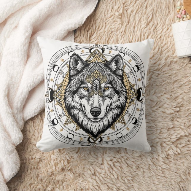 Mystieke Wolf Mandala Hemelse Worp Kussen (Deken)
