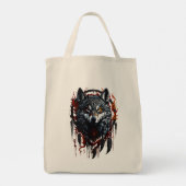 Mystieke Wolf met Dreamcatcher Tote Bag (Achterkant)
