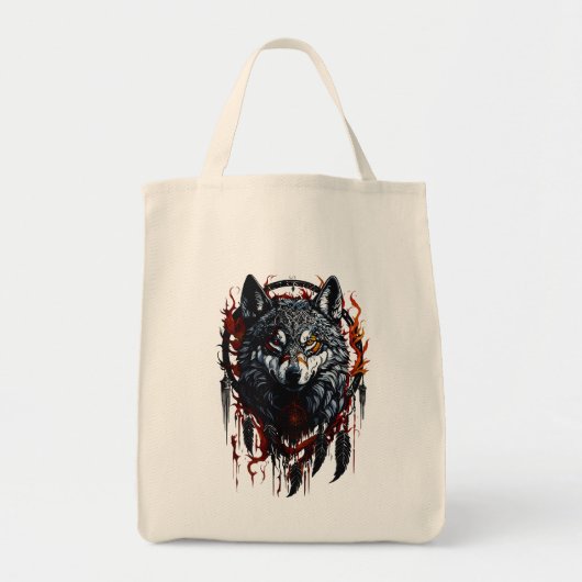 Mystieke Wolf met Dreamcatcher Tote Bag (Voorkant)