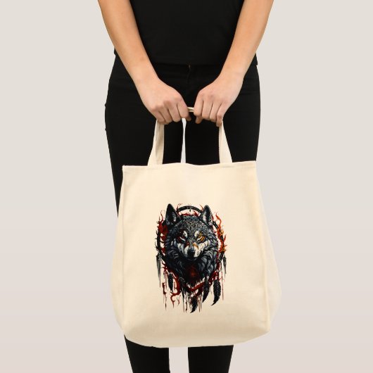 Mystieke Wolf met Droomvanger Tote Bag (Voorkant (product))