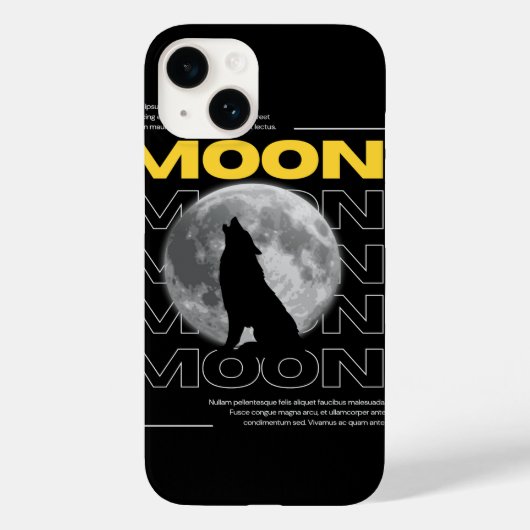 Mystieke Wolf met Maan Custom Phone Hoesje (Achterkant)