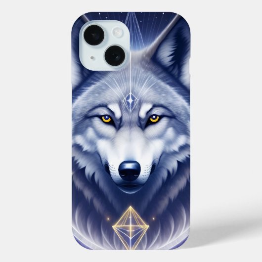 Mystieke Wolf Portret Kunst Case-Mate iPhone Case (Achterkant)