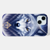 Mystieke Wolf Portret Kunst Case-Mate iPhone Case (Achterkant (horizontaal))