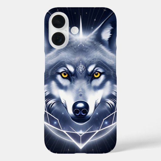Mystieke Wolf Portret Kunst Case-Mate iPhone Case (Achterkant)