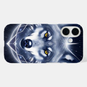 Mystieke Wolf Portret Kunst Case-Mate iPhone Case (Achterkant (horizontaal))