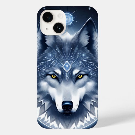 Mystieke Wolf Portret Kunst Case-Mate iPhone Case (Achterkant)