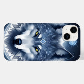 Mystieke Wolf Portret Kunst Case-Mate iPhone Case (Achterkant (horizontaal))