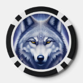 Mystieke Wolf Portret Kunst Poker Chips (Achterkant)